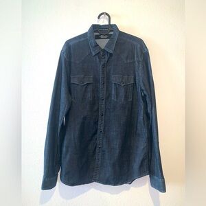 Replay dark blue chambray western button down. Excellent condition! Never worn